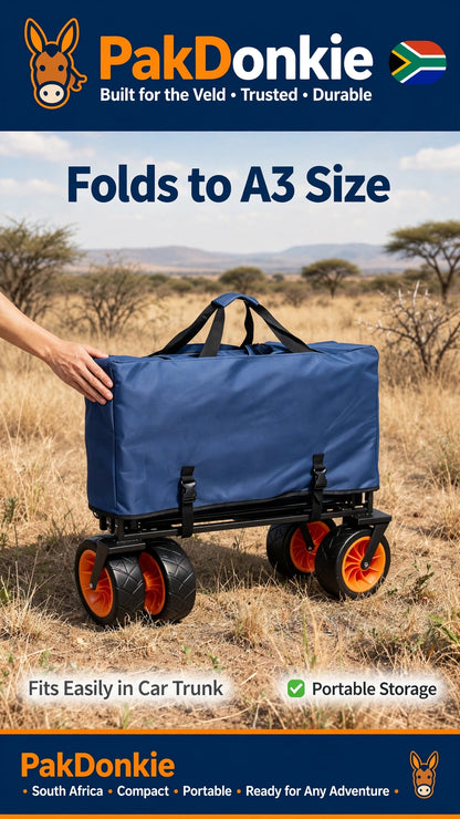 PAKDONKIE Blue Collapsible Outdoor Utility Wagon