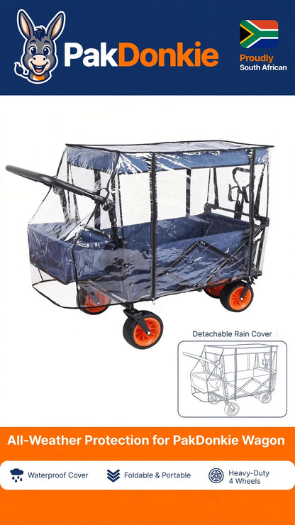 PAKDONKIE Transparent Black EVA Wagon Rain Cover