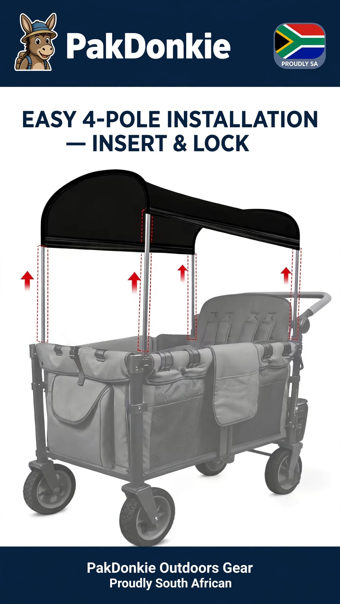 PAKDONKIE Camping Cart Sunshade Cover