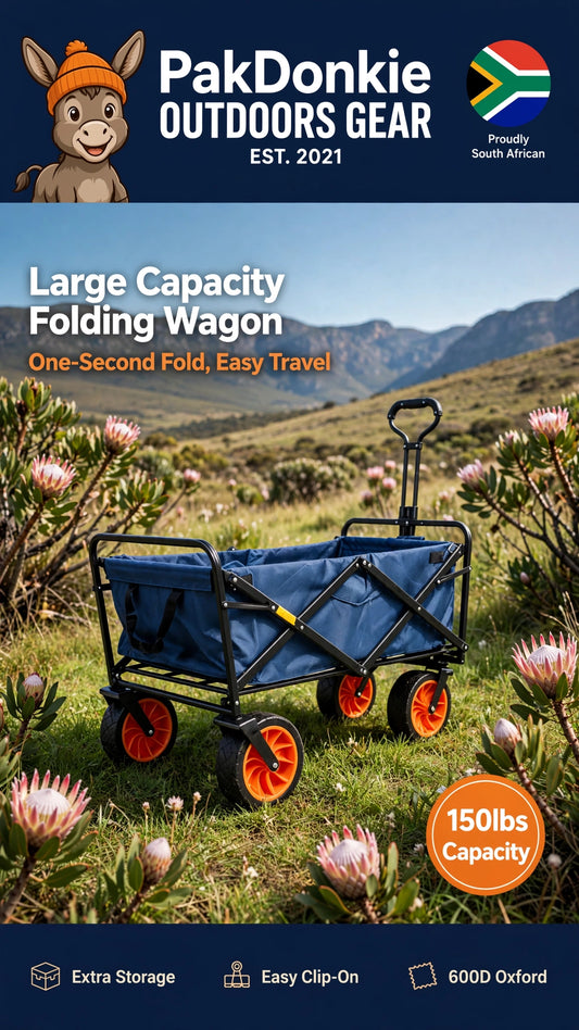 PAKDONKIE Blue Collapsible Outdoor Utility Wagon