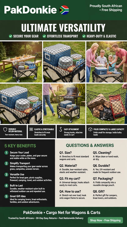 PAKDONKIE Foldable Nylon Cargo Net