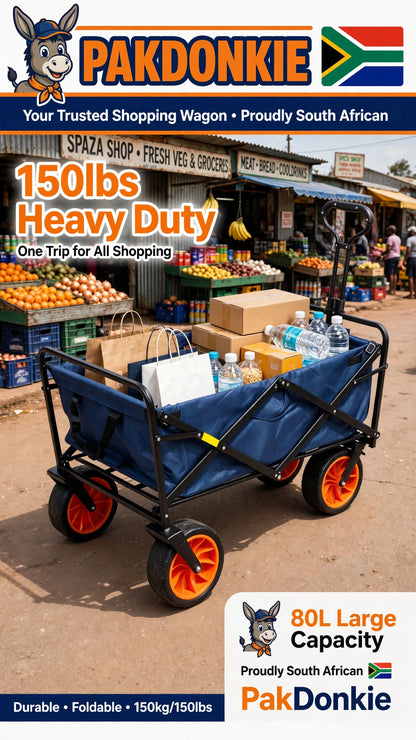 PAKDONKIE Blue Collapsible Outdoor Utility Wagon