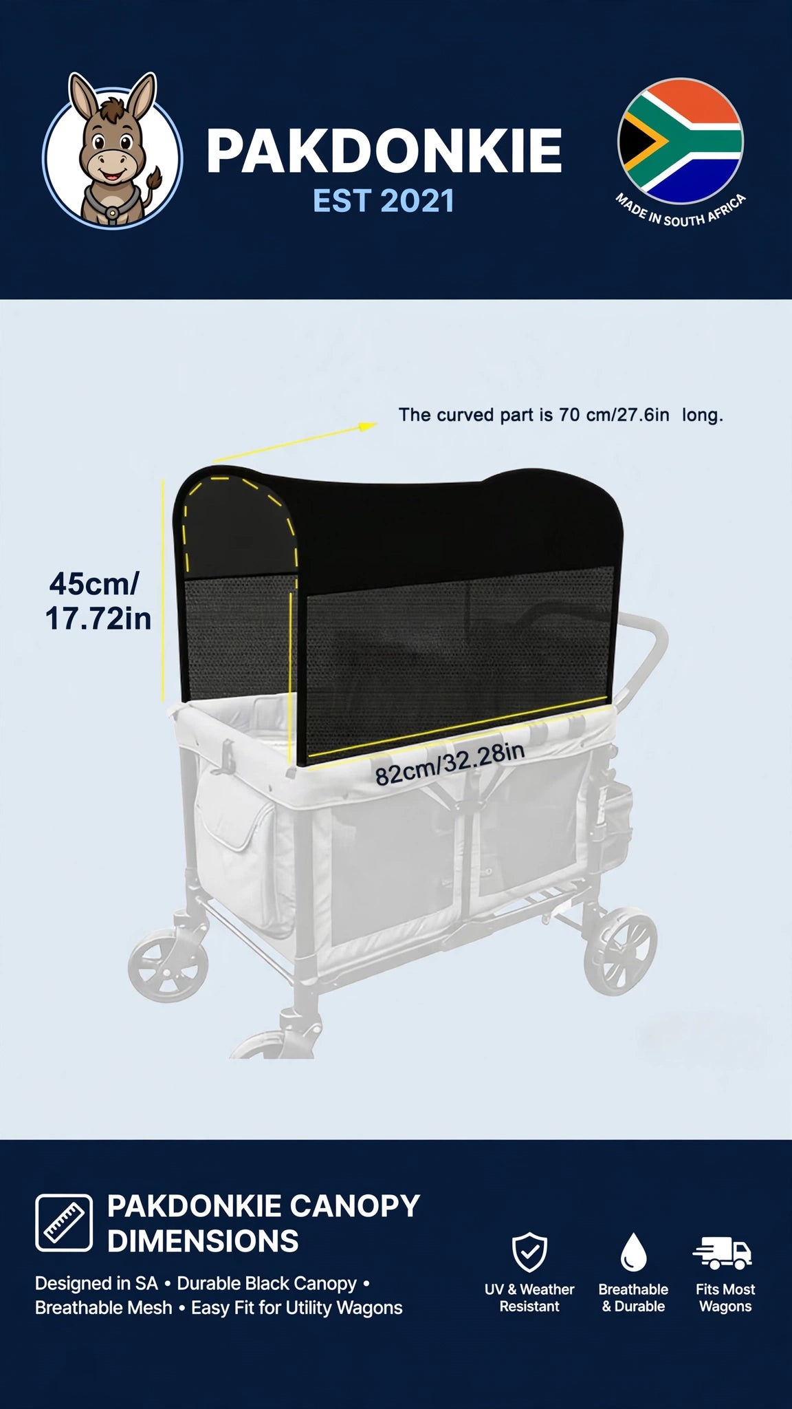 PAKDONKIE Camping Cart Sunshade Cover