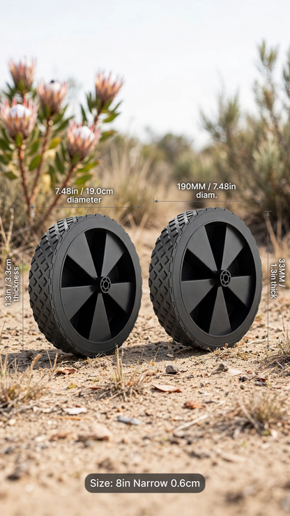 Narrow Wagon Replacement Wheels, Set of 2, 19 cm
