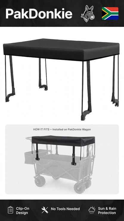 PAKDONKIE Black Removable Cart Canopy with Rods