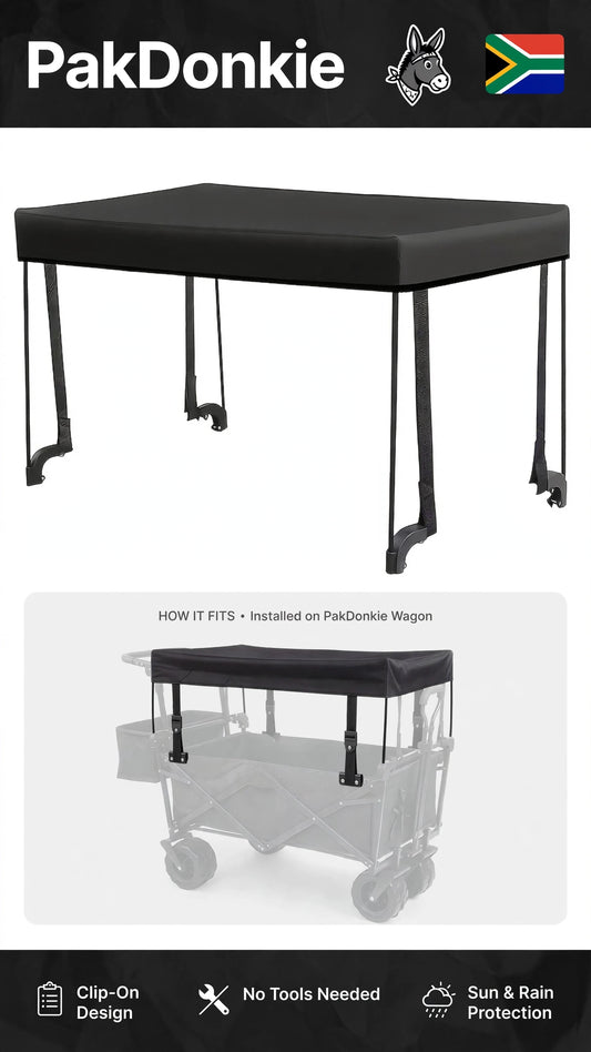 PAKDONKIE Black Removable Cart Canopy with Rods