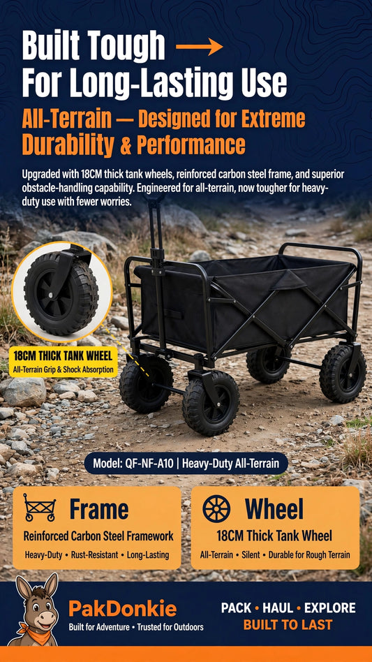 PAKDONKIE 150 L Foldable Utility Wagon, 70 kg