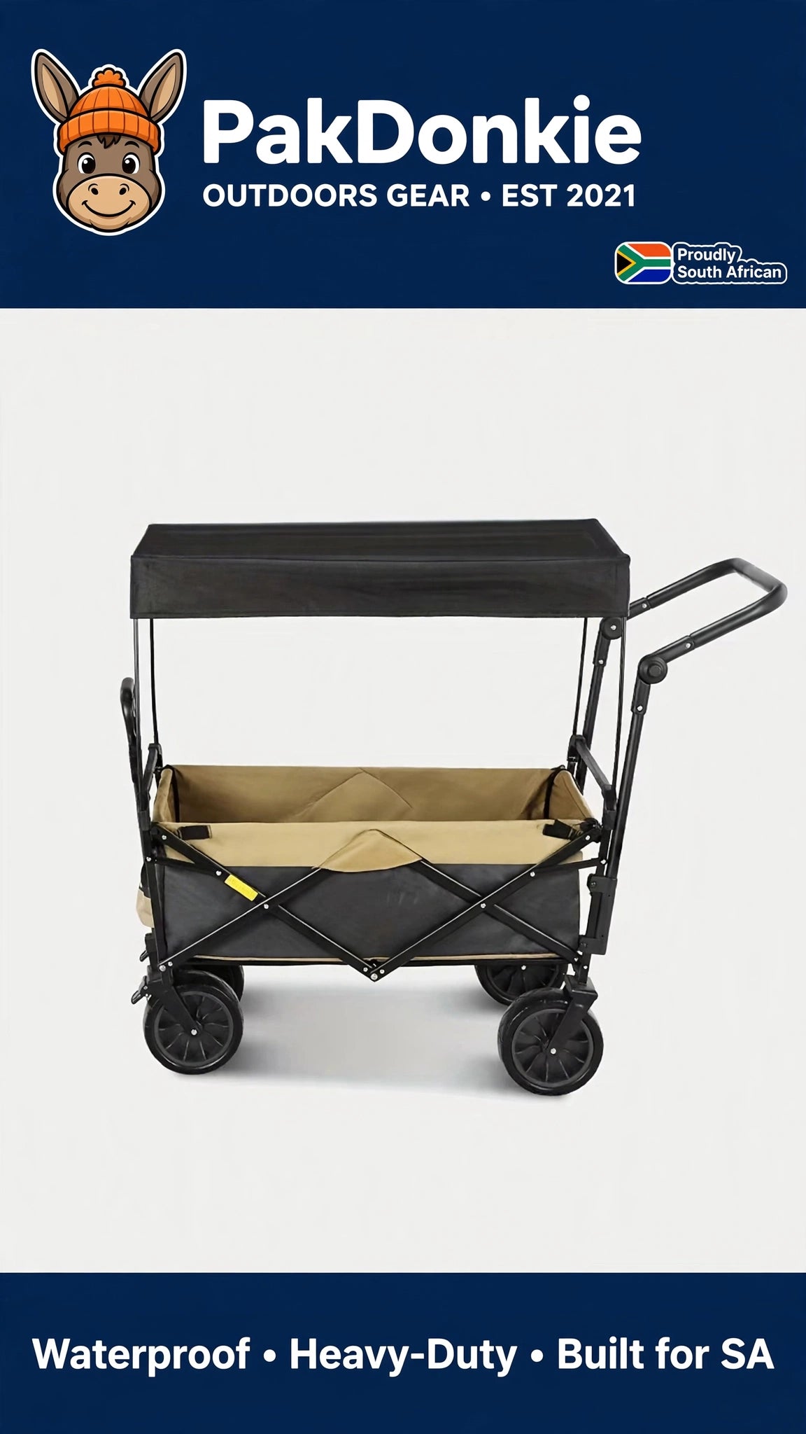 PAKDONKIE Black Removable Cart Canopy with Rods