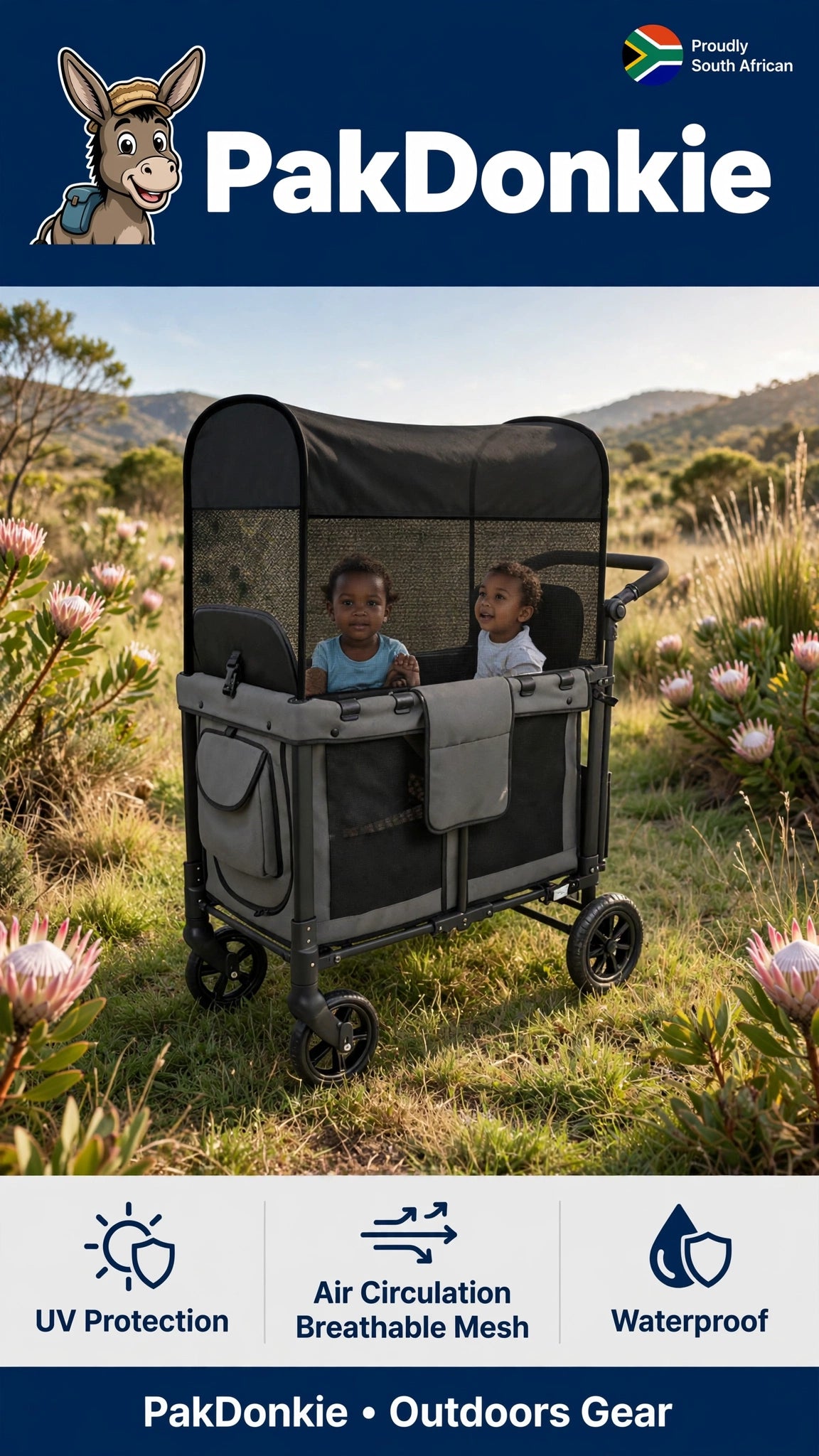 PAKDONKIE Camping Cart Sunshade Cover