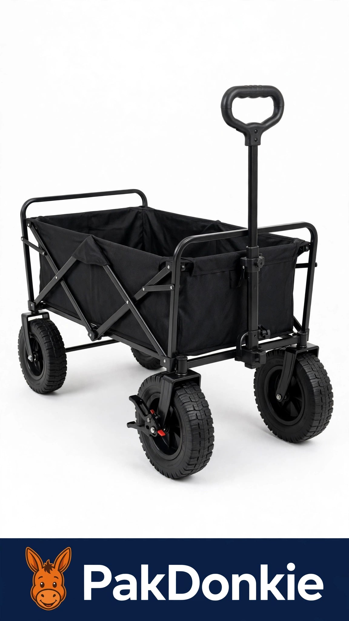 PAKDONKIE Black 150 L Folding Beach Trolley, 120 kg