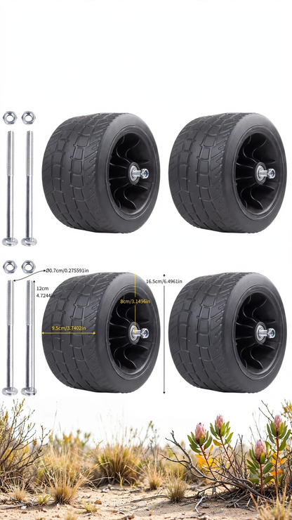 Solid Plastic Replacement Wheels for Wagons & Hand Carts