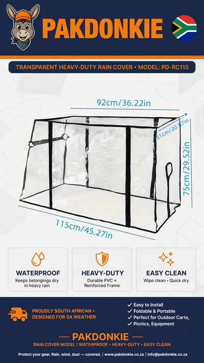 PAKDONKIE Transparent Black EVA Wagon Rain Cover