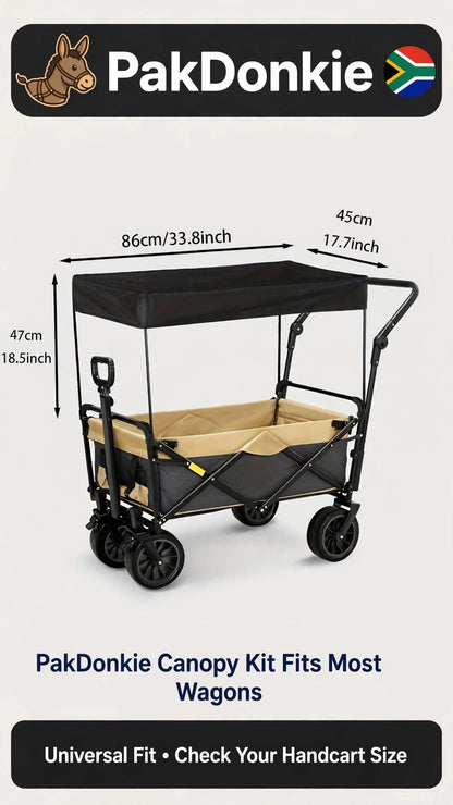 PAKDONKIE Black Removable Cart Canopy with Rods