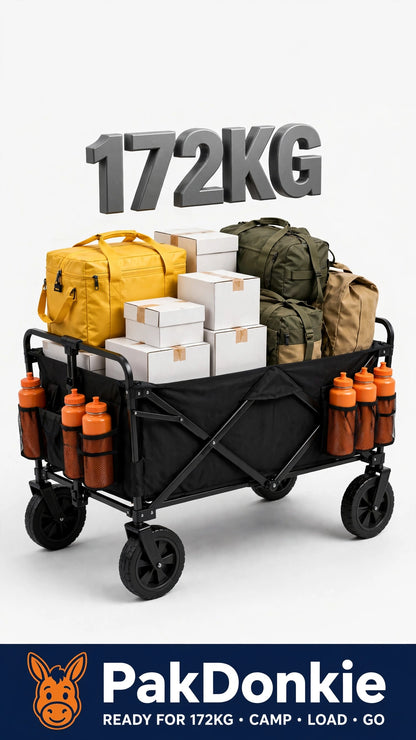 PAKDONKIE 172 kg Folding Outdoor Wagon with T-Handle