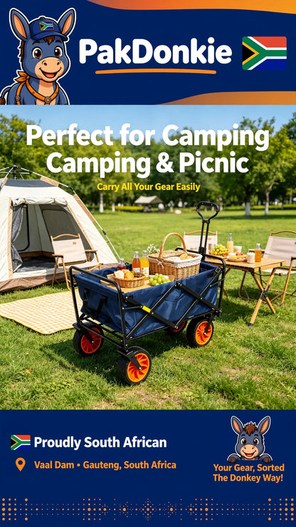 PAKDONKIE Blue Collapsible Outdoor Utility Wagon