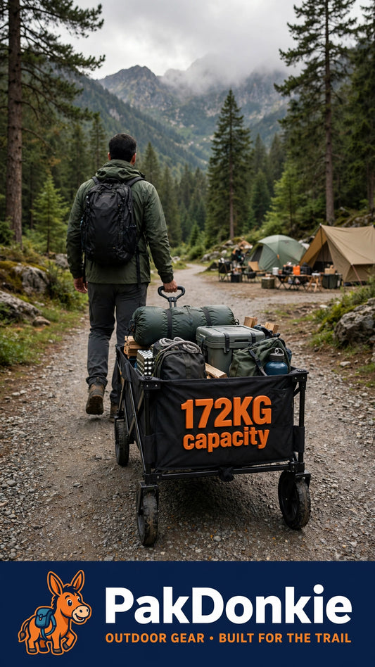 PAKDONKIE 172 kg Folding Outdoor Wagon with T-Handle